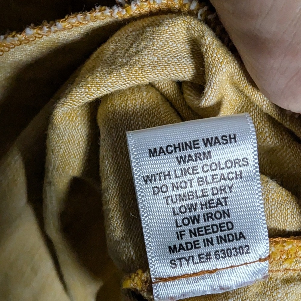 Ivy Main Womens Shirt Large Mustard Yellow Cotton Western Snap Button Rustic - Picture 12 of 15